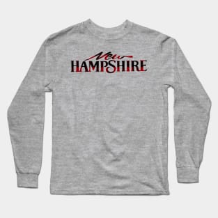 New Hampshire Buffalo Plaid Vintage License Plate Design Long Sleeve T-Shirt